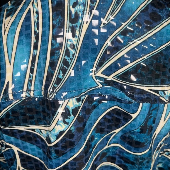 Retro Ruby Rd. Blue Abstract Pattern Blazer - Picture 3 of 4